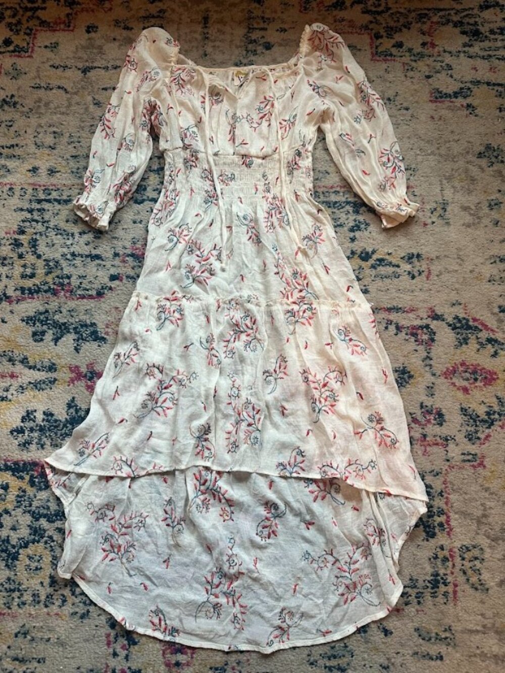 Anthropologie Fig & Flower Boho Floral High Low Dress